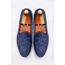 Royal fabric loafer shoes
