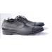 Fine leather Oxford shoes with patent leather tip