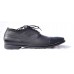 Fine leather Oxford shoes with patent leather tip