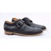 Calfskin monk shoes with brogue detail